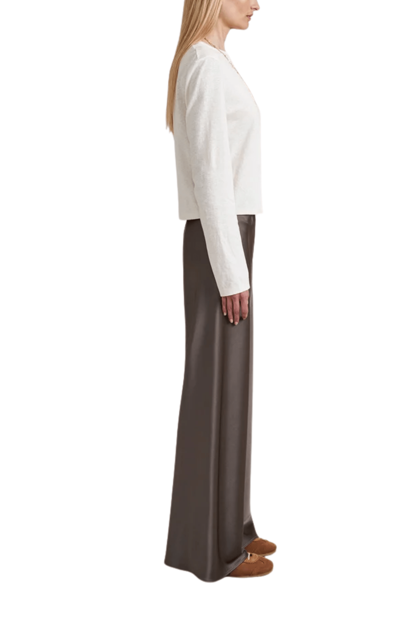 La Ligne Satin Colby Pant - Vermillion