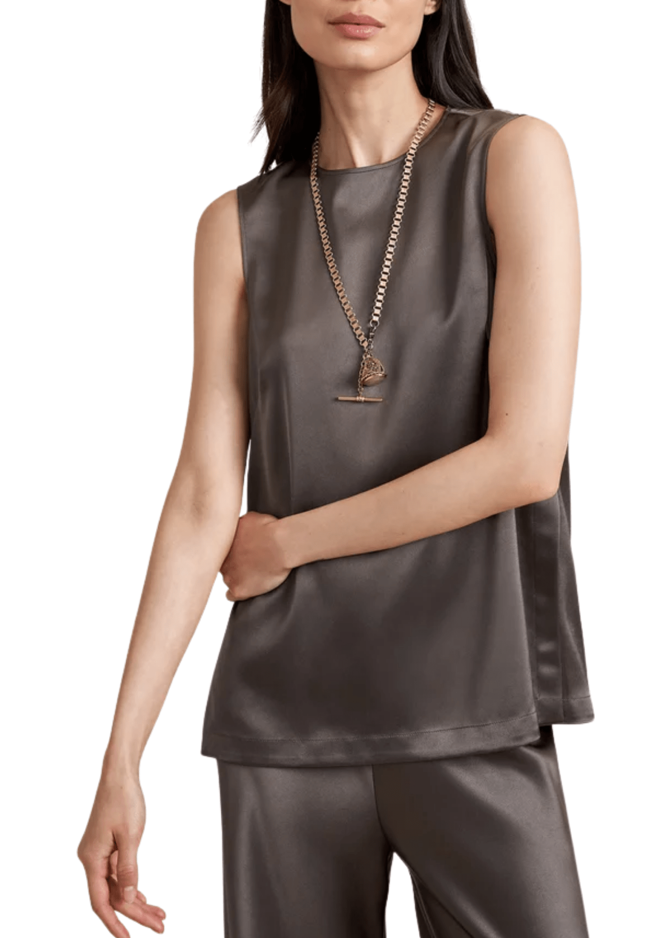 La Ligne Satin Maxime Top - Vermillion