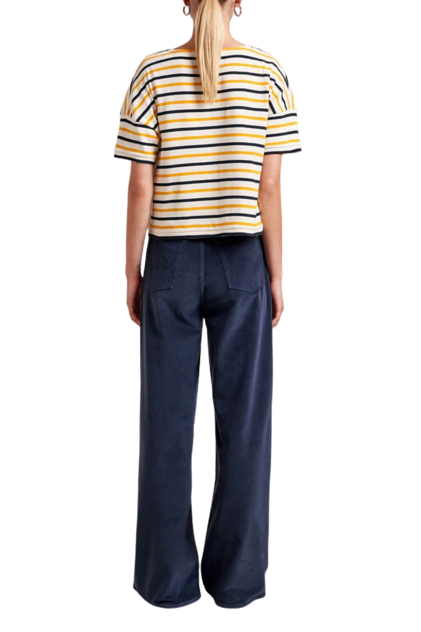 La Ligne Short Sleeve Breton Tee - Vermillion