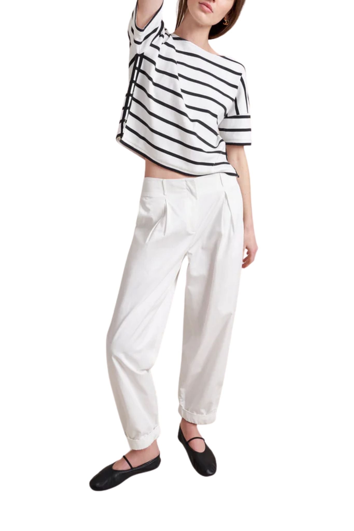 La Ligne Short Sleeve Breton Tee - Vermillion