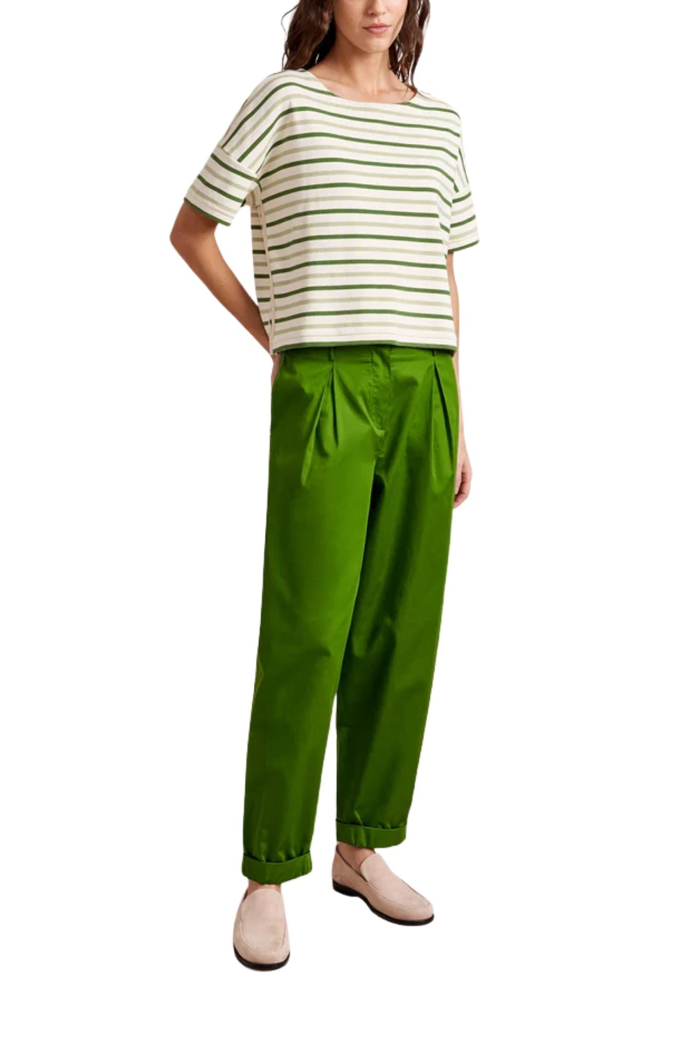 La Ligne Short Sleeve Breton Tee - Vermillion