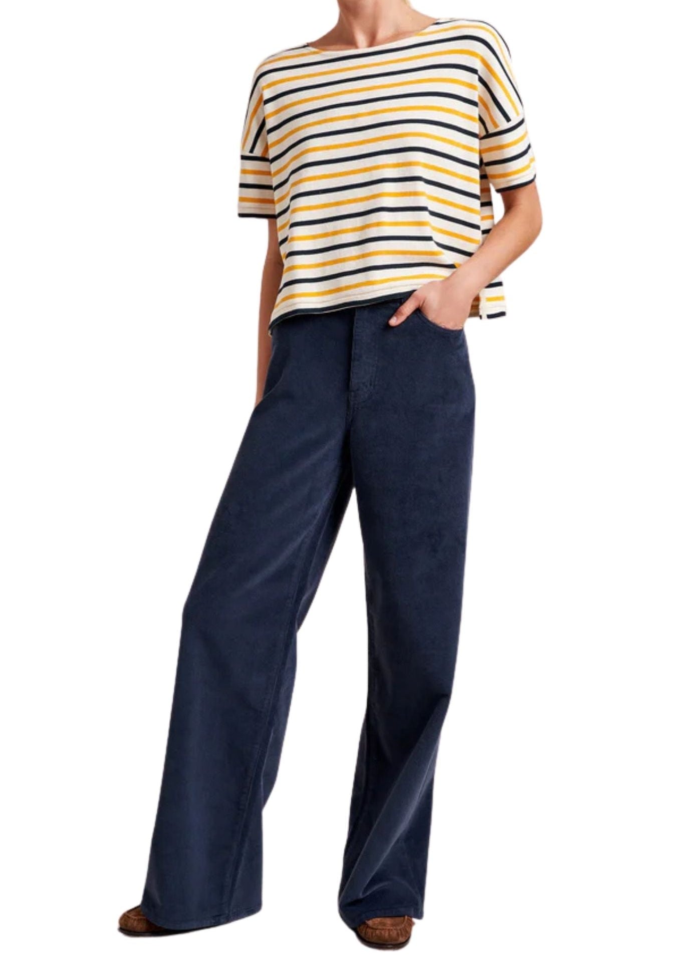 La Ligne Short Sleeve Breton Tee - Vermillion