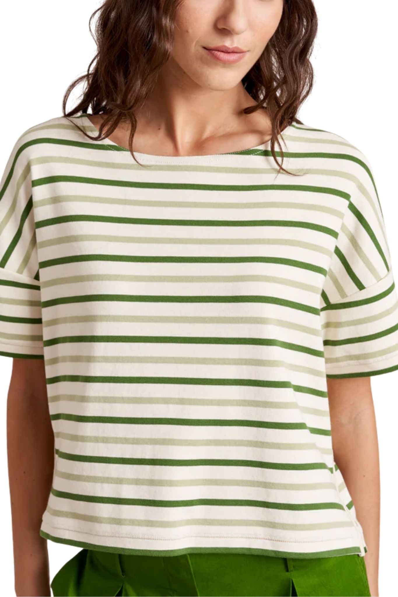 La Ligne Short Sleeve Breton Tee - Vermillion