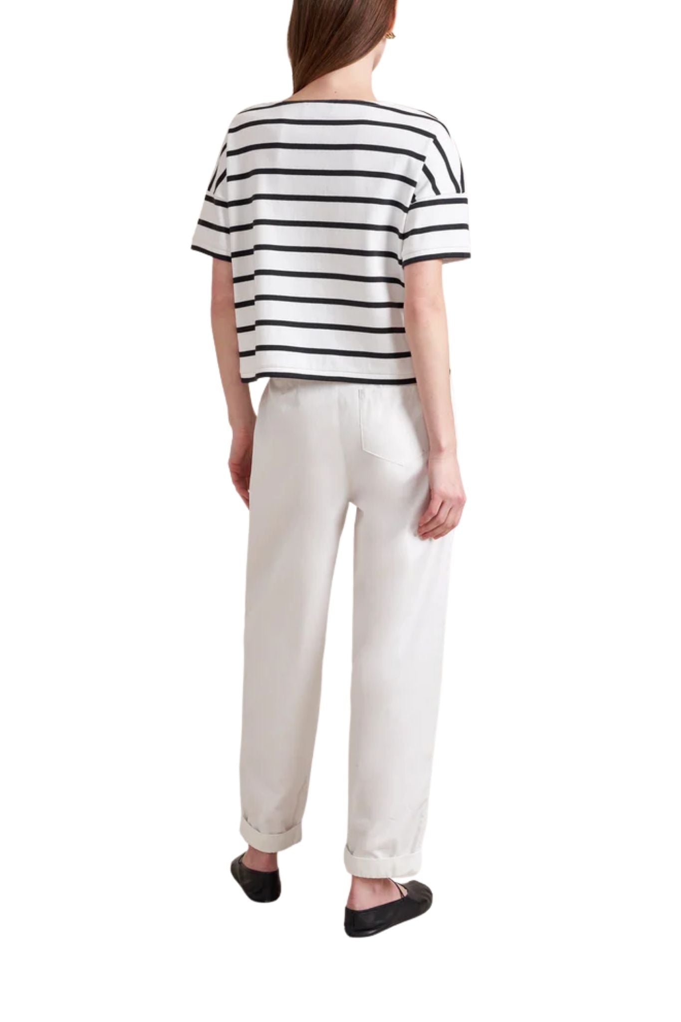 La Ligne Short Sleeve Breton Tee - Vermillion
