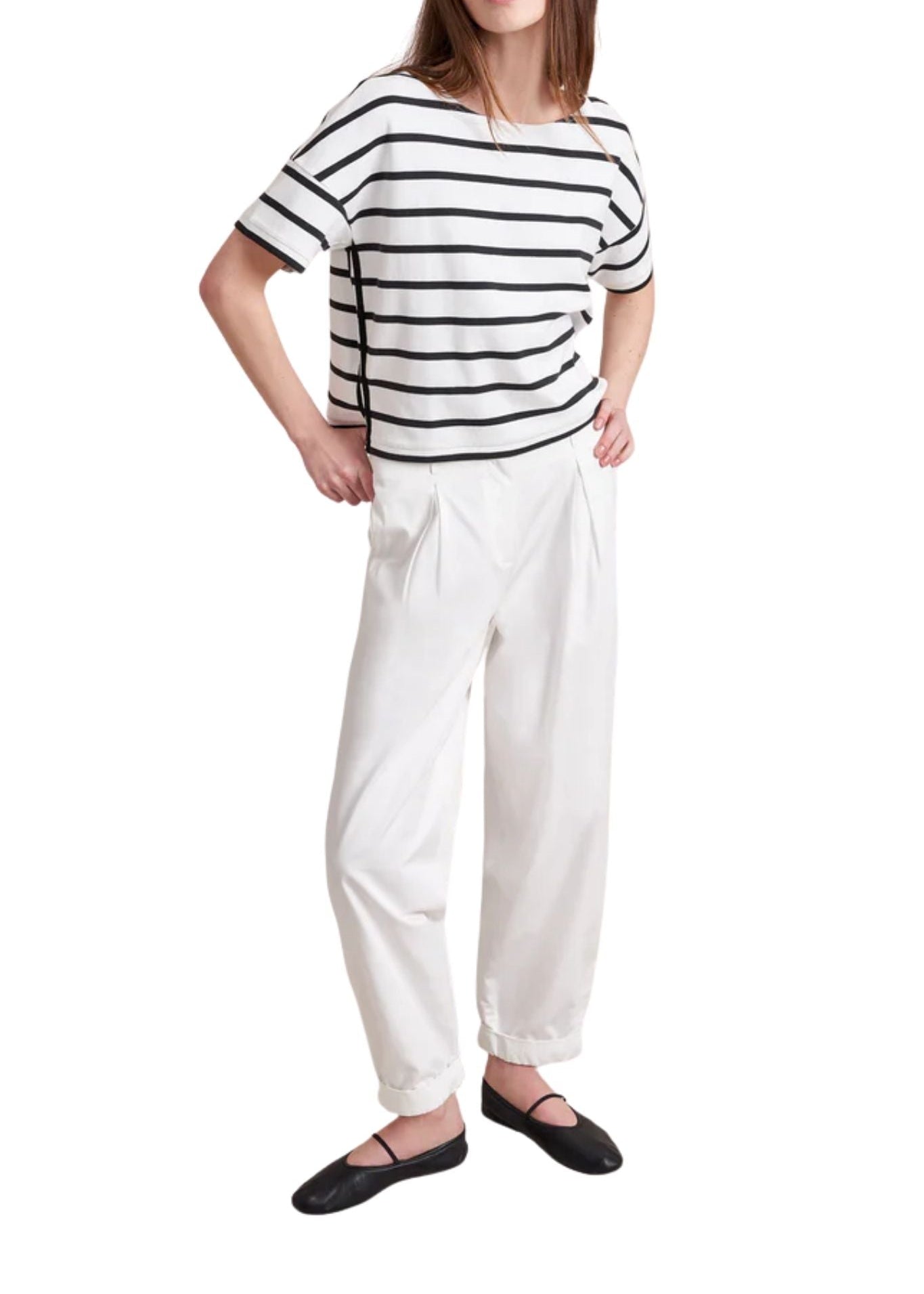 La Ligne Short Sleeve Breton Tee - Vermillion