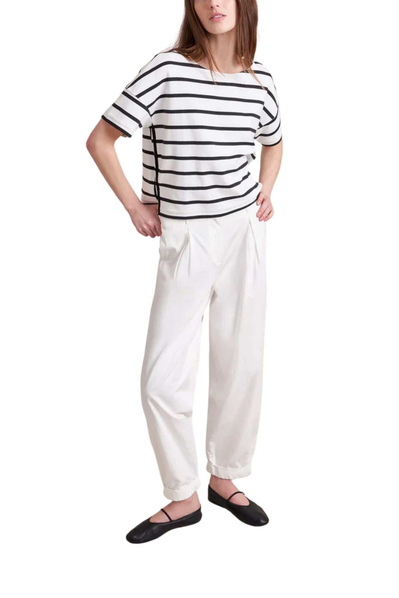La Ligne Short Sleeve Breton Tee - Vermillion