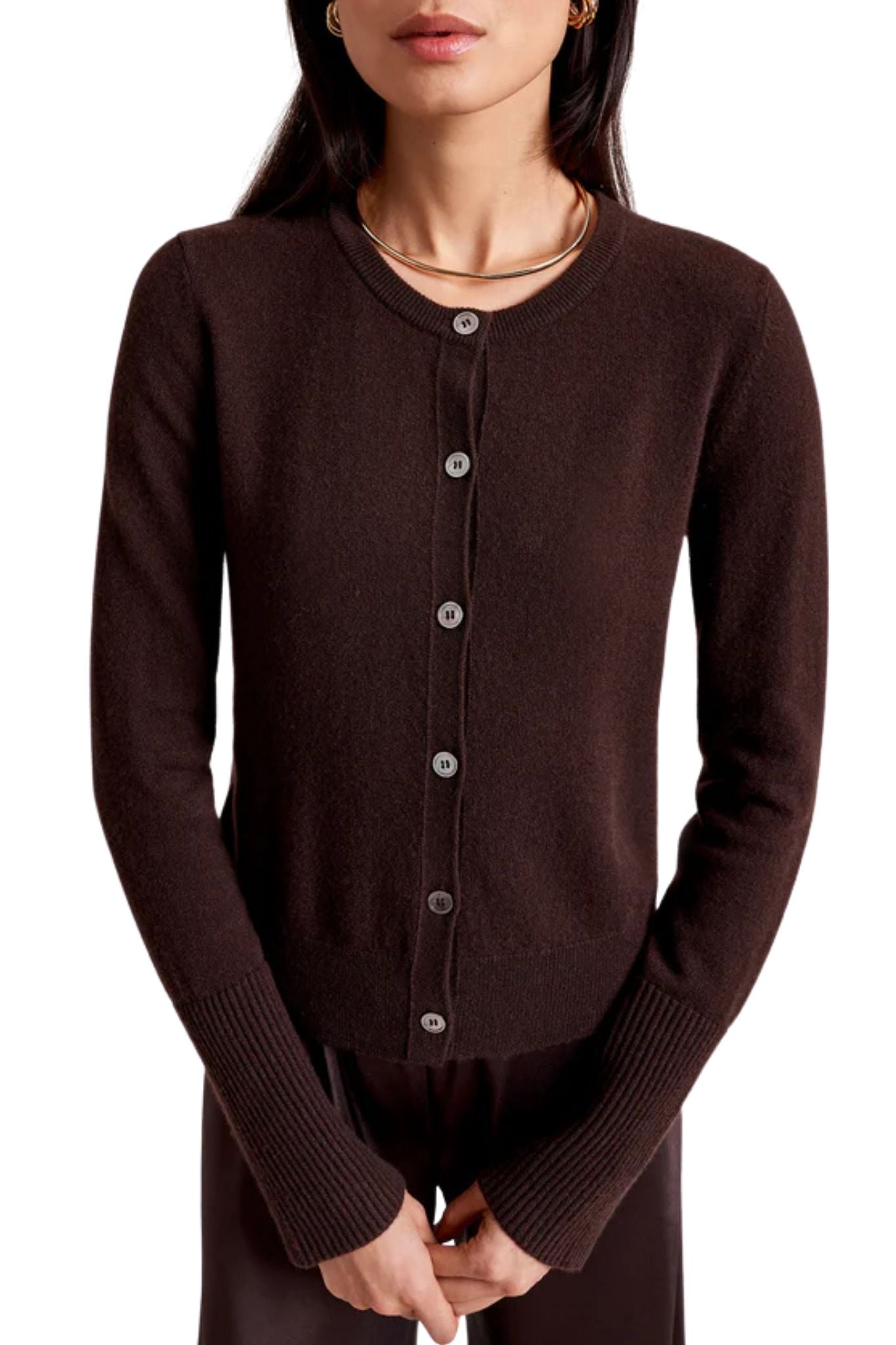 La Ligne Solid Lean Lines Cardigan - Vermillion