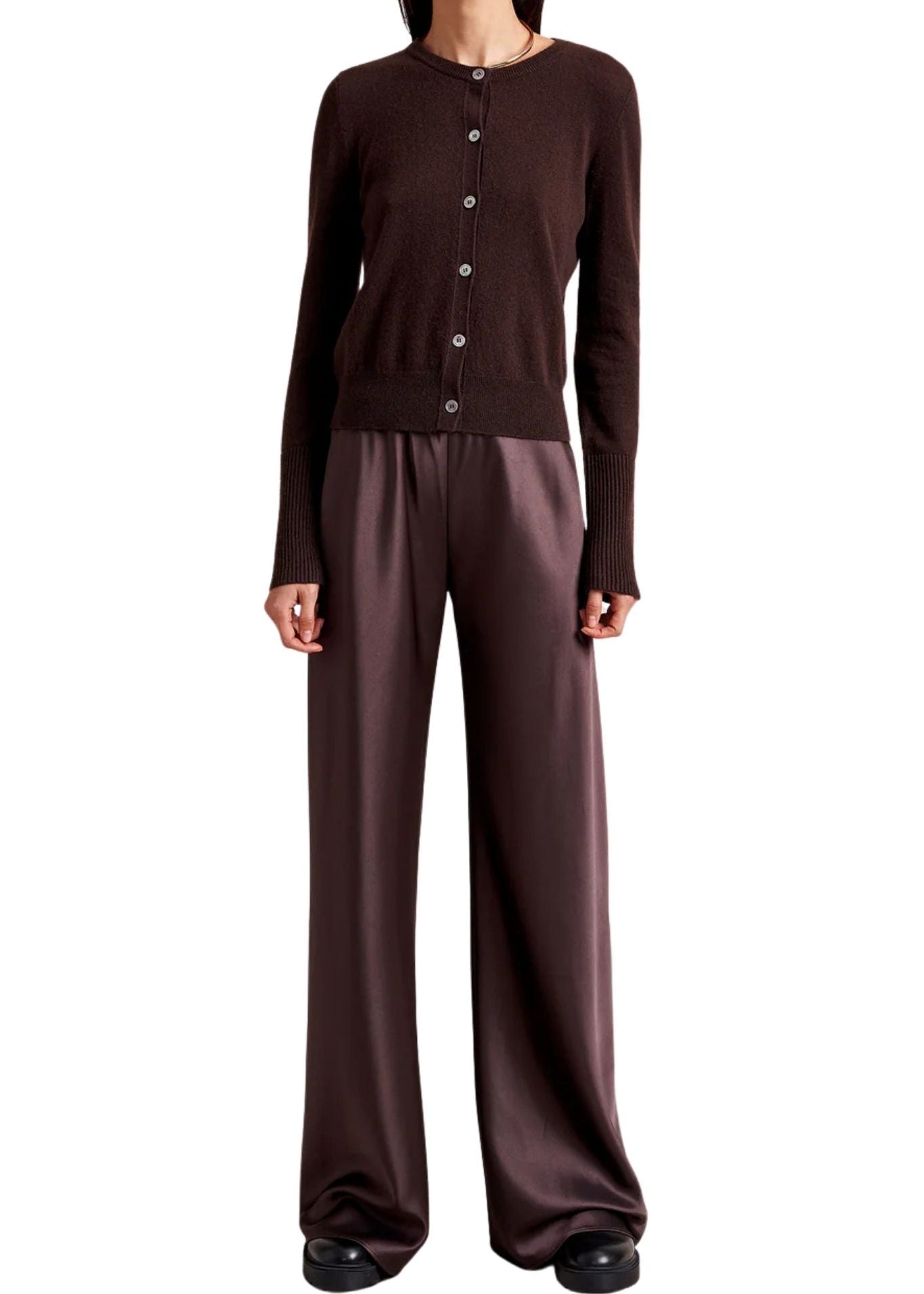 La Ligne Solid Lean Lines Cardigan - Vermillion