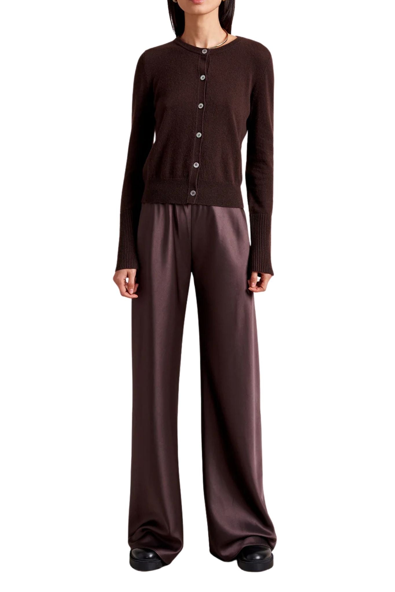 La Ligne Solid Lean Lines Cardigan - Vermillion