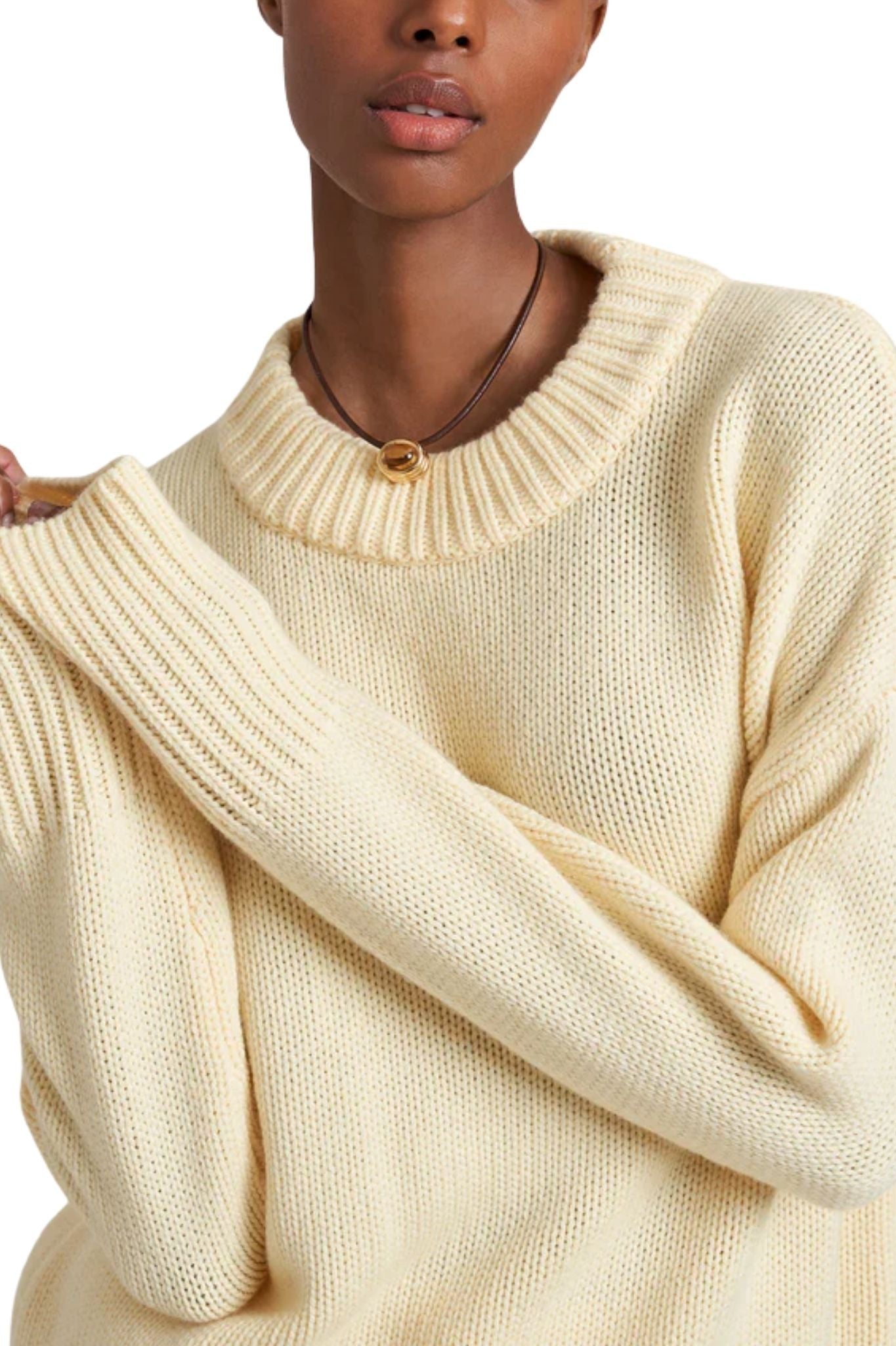 La Ligne Solid Marin Sweater - Vermillion