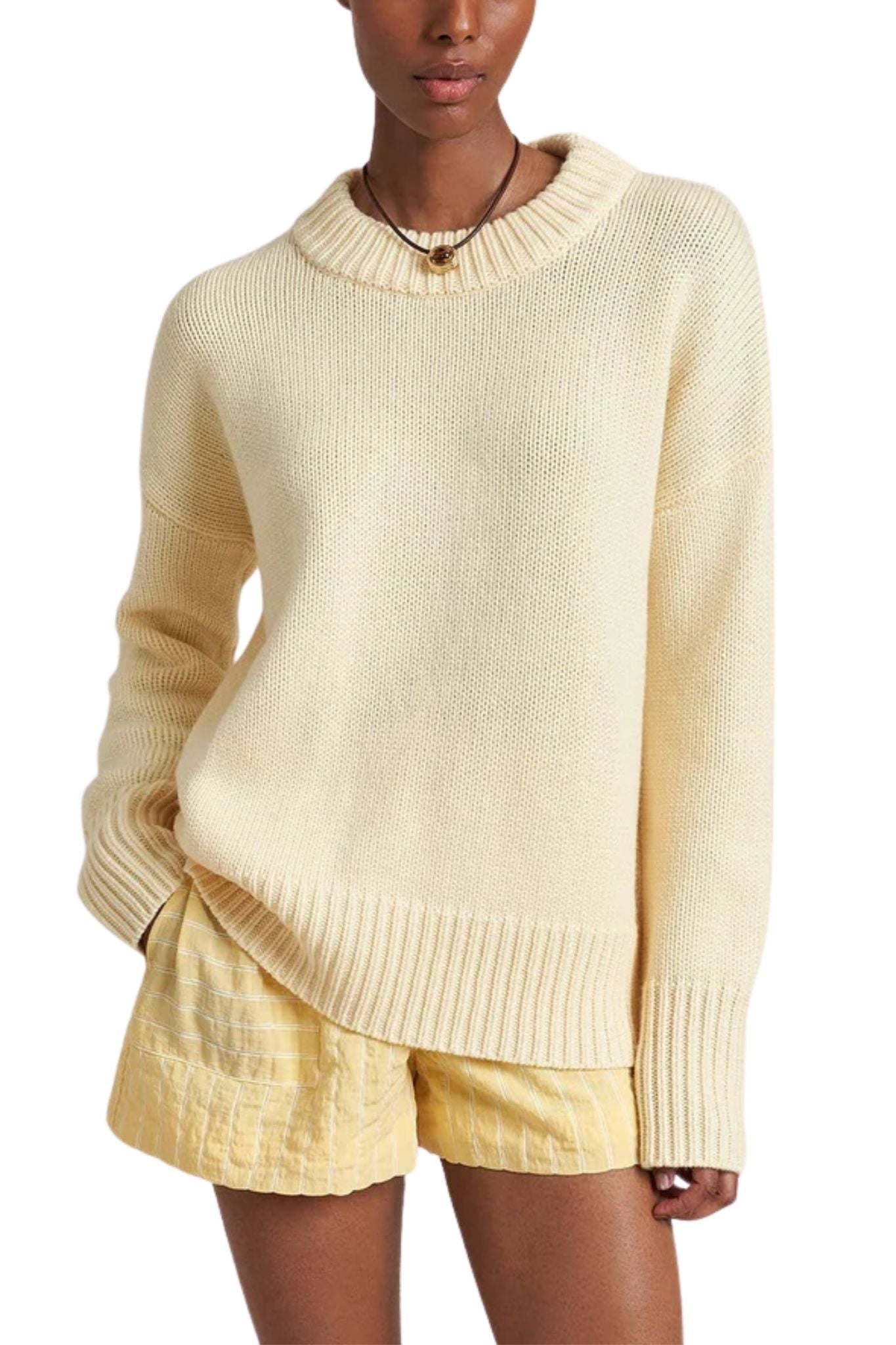 La Ligne Solid Marin Sweater - Vermillion