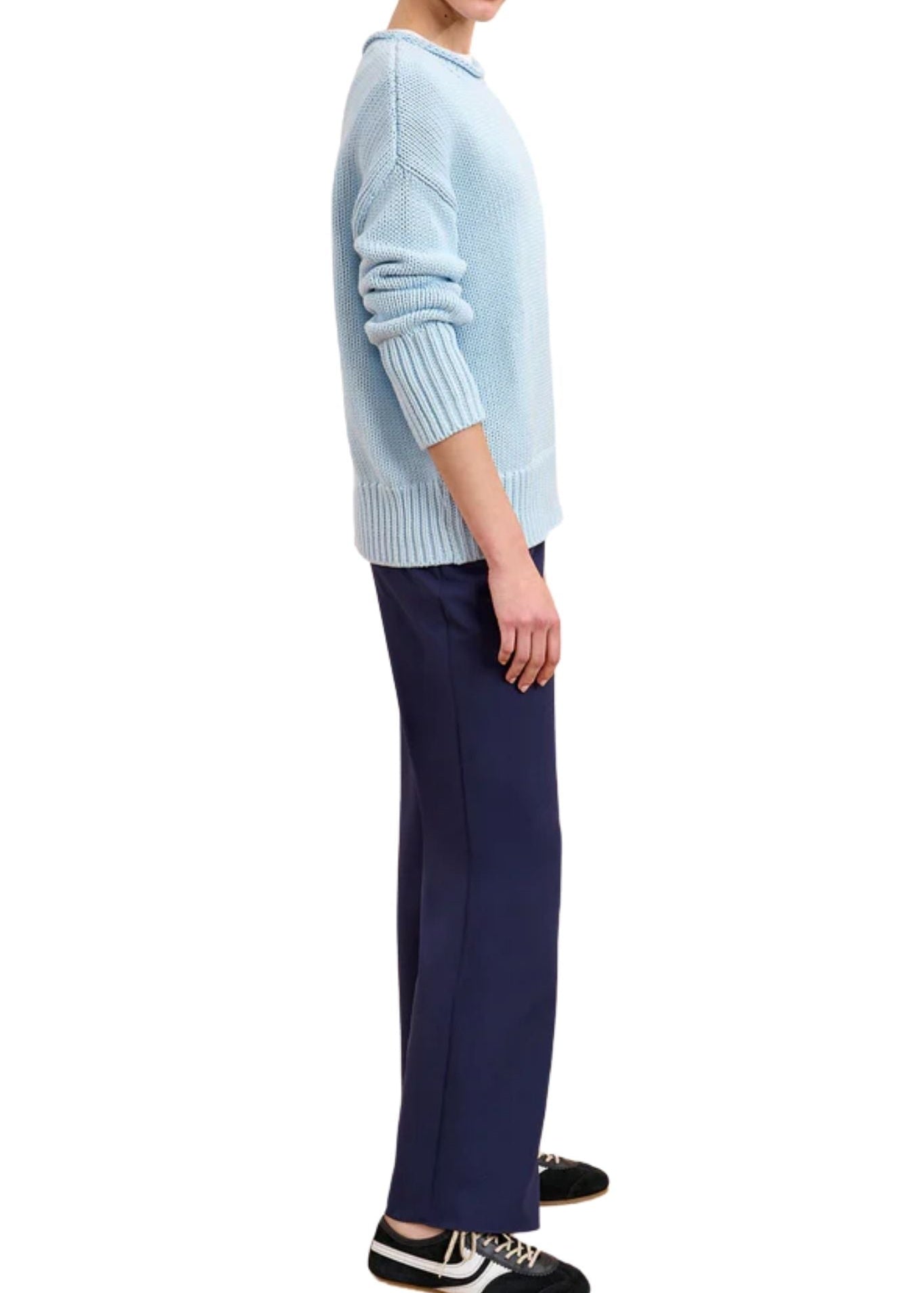 La Ligne Solid Marina Sweater - Vermillion