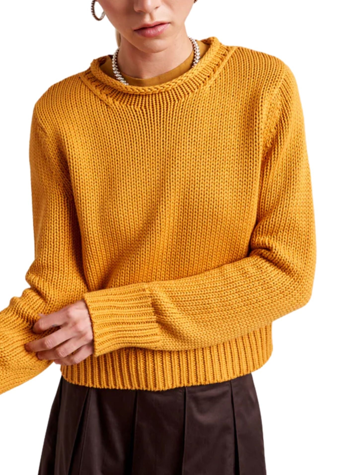 La Ligne Solid Mini Marina Sweater - Vermillion