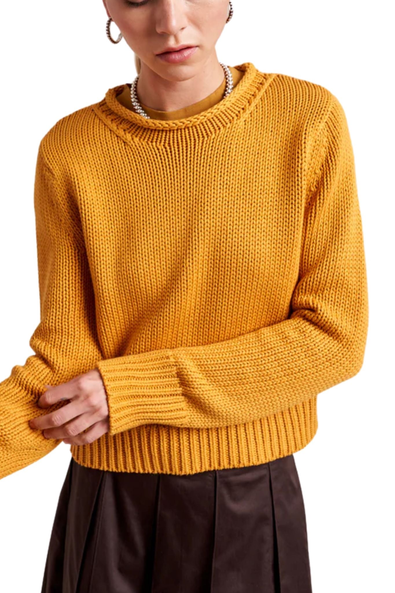 La Ligne Solid Mini Marina Sweater - Vermillion