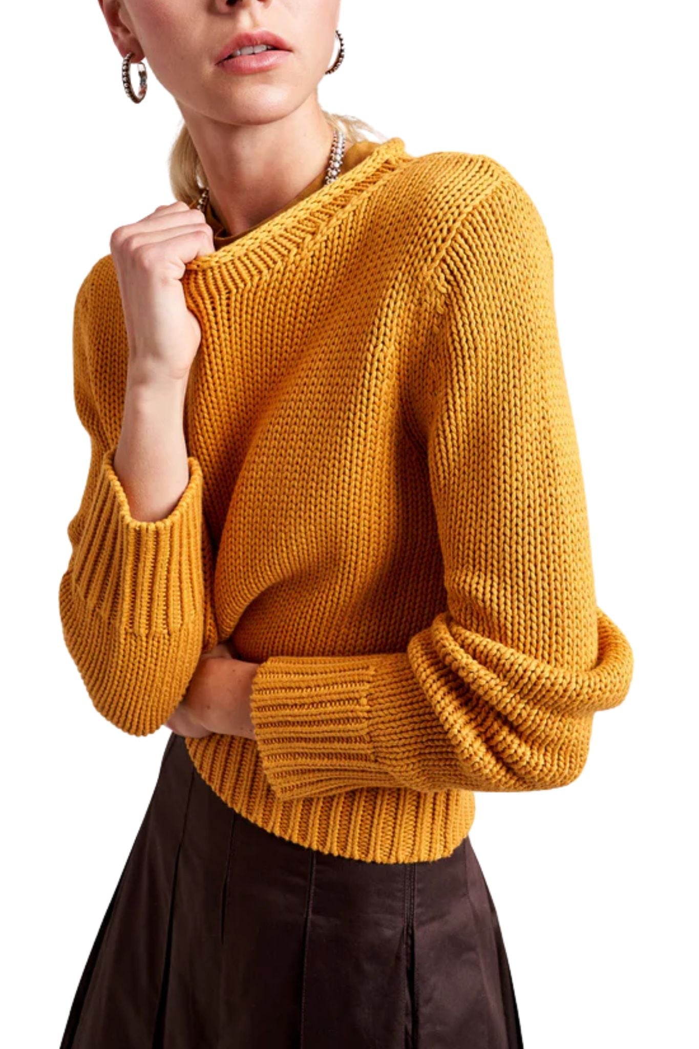 La Ligne Solid Mini Marina Sweater - Vermillion