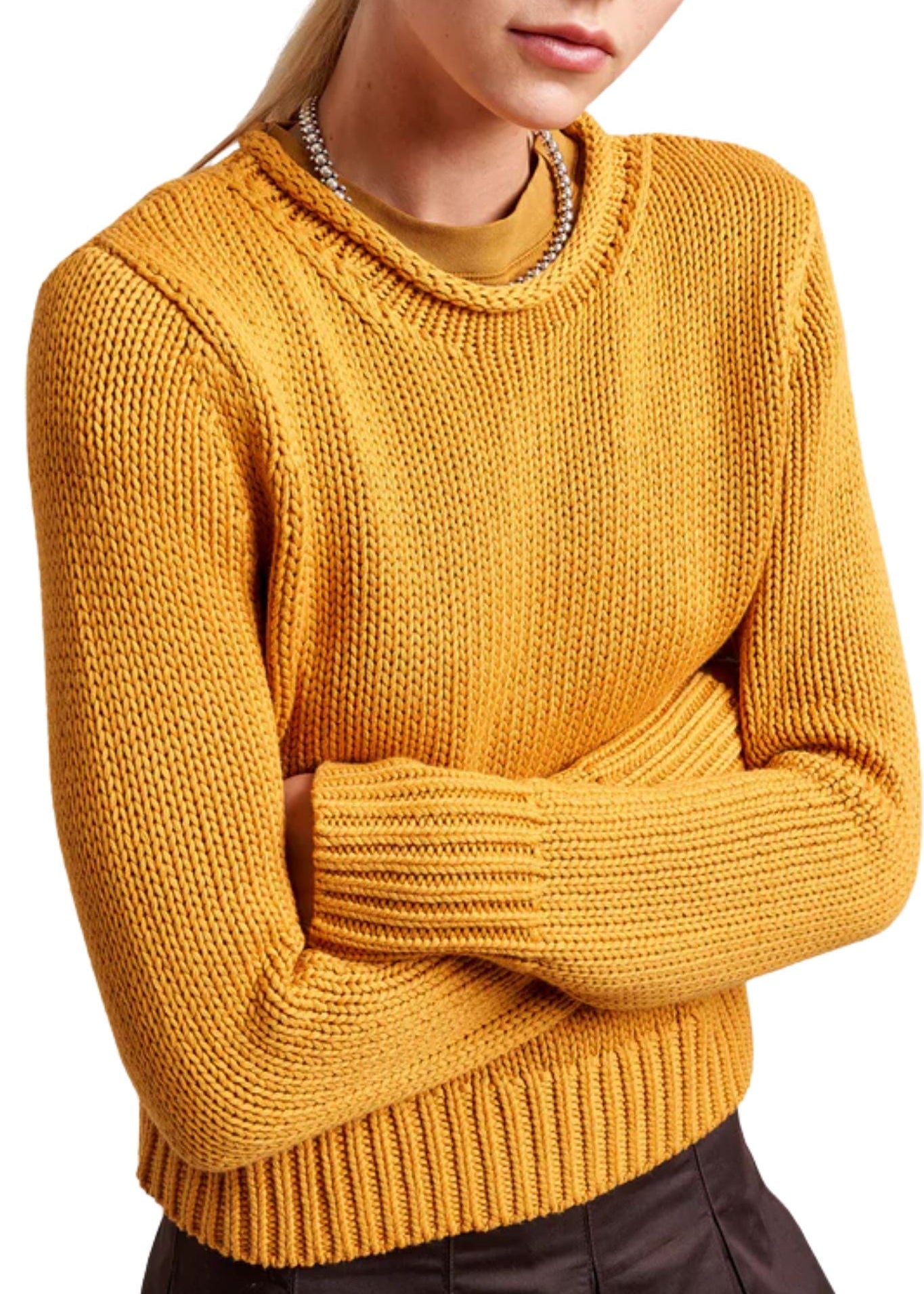 La Ligne Solid Mini Marina Sweater - Vermillion