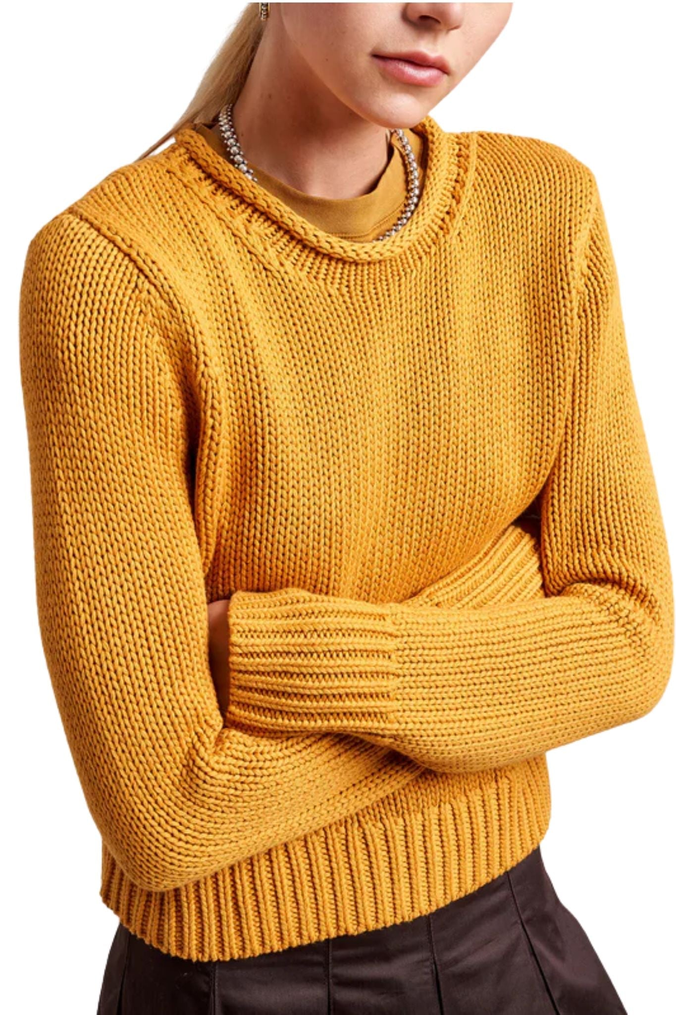 La Ligne Solid Mini Marina Sweater - Vermillion