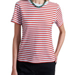 La Ligne Stripe Molly Tee - Vermillion