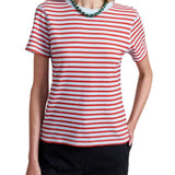 La Ligne Stripe Molly Tee - Vermillion