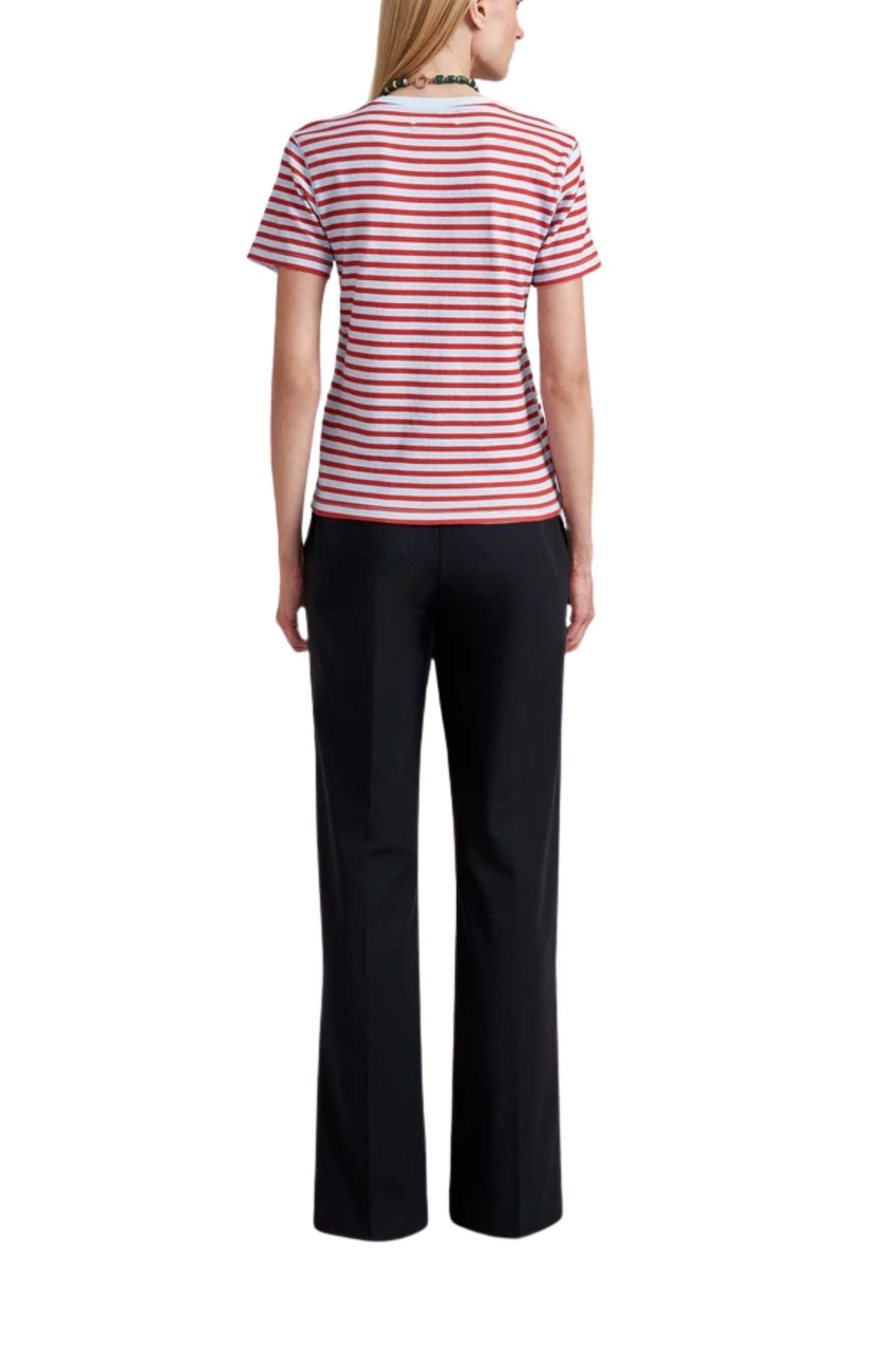 La Ligne Stripe Molly Tee - Vermillion