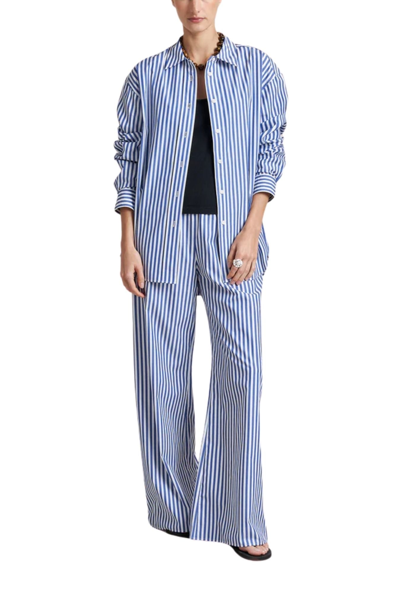 La Ligne Stripe Pant - Vermillion