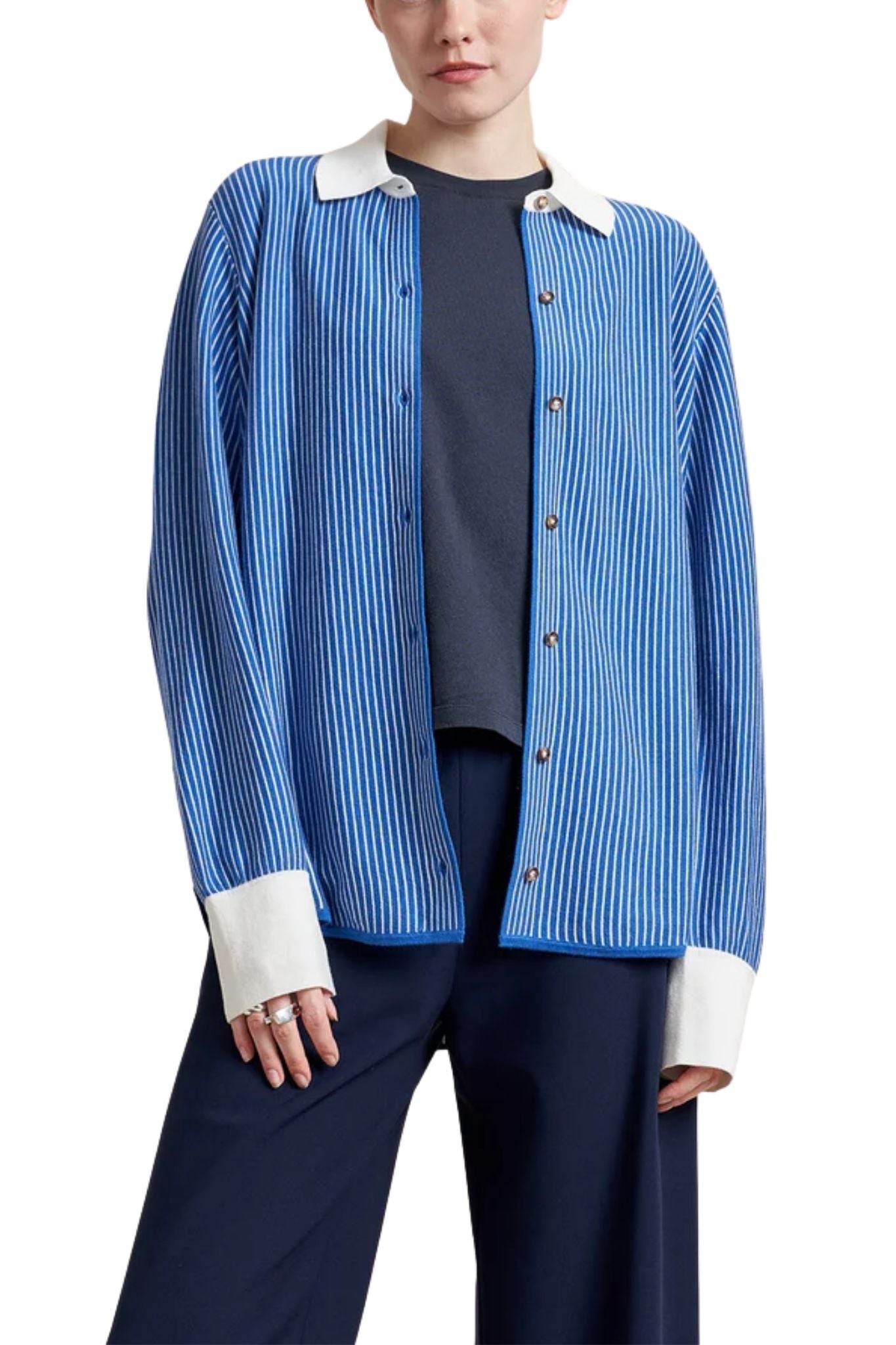 La Ligne Striped Knit Shirt - Vermillion