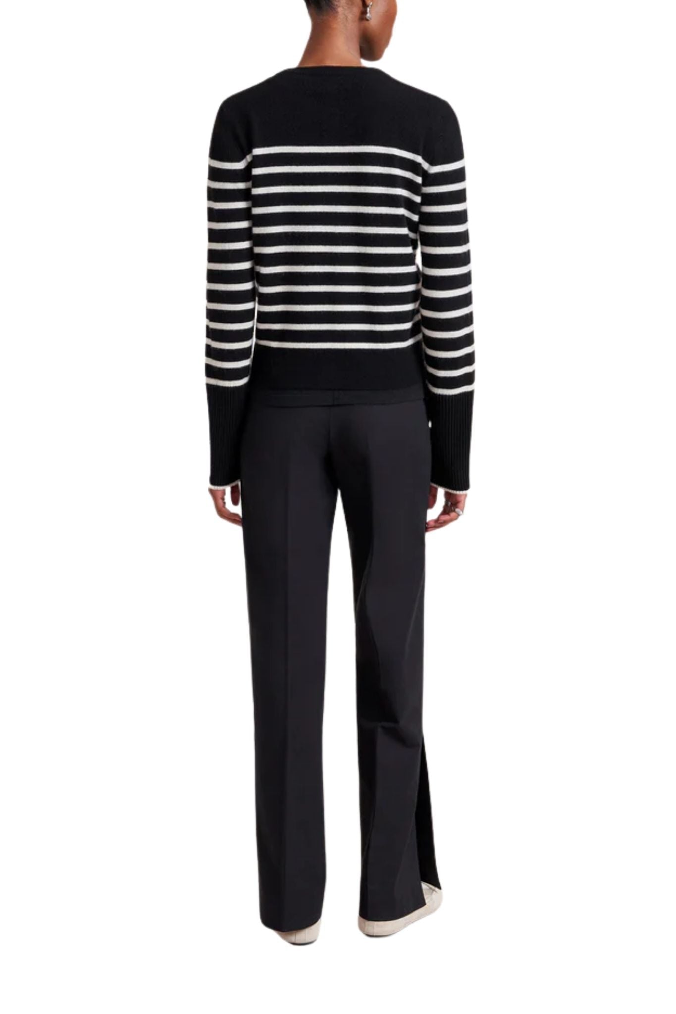La Ligne Striped Lean Lines Cardigan - Vermillion