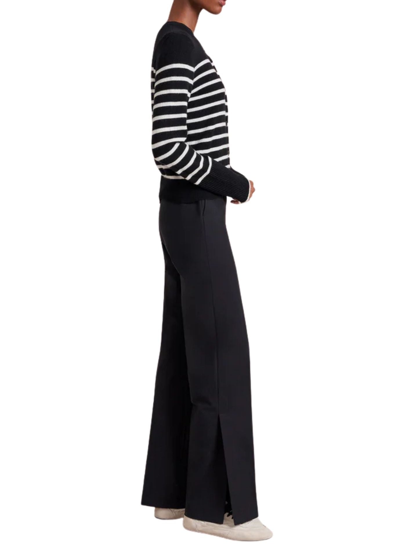 La Ligne Striped Lean Lines Cardigan - Vermillion
