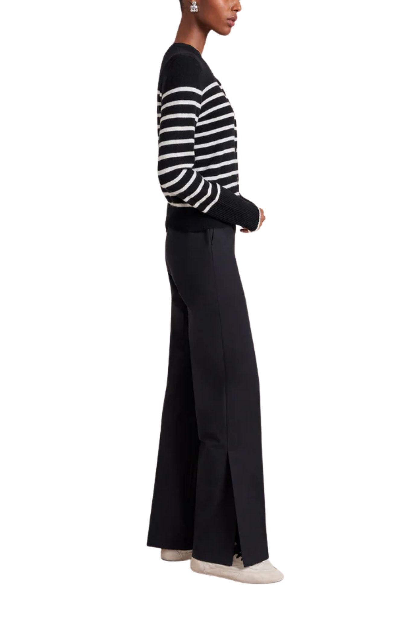 La Ligne Striped Lean Lines Cardigan - Vermillion