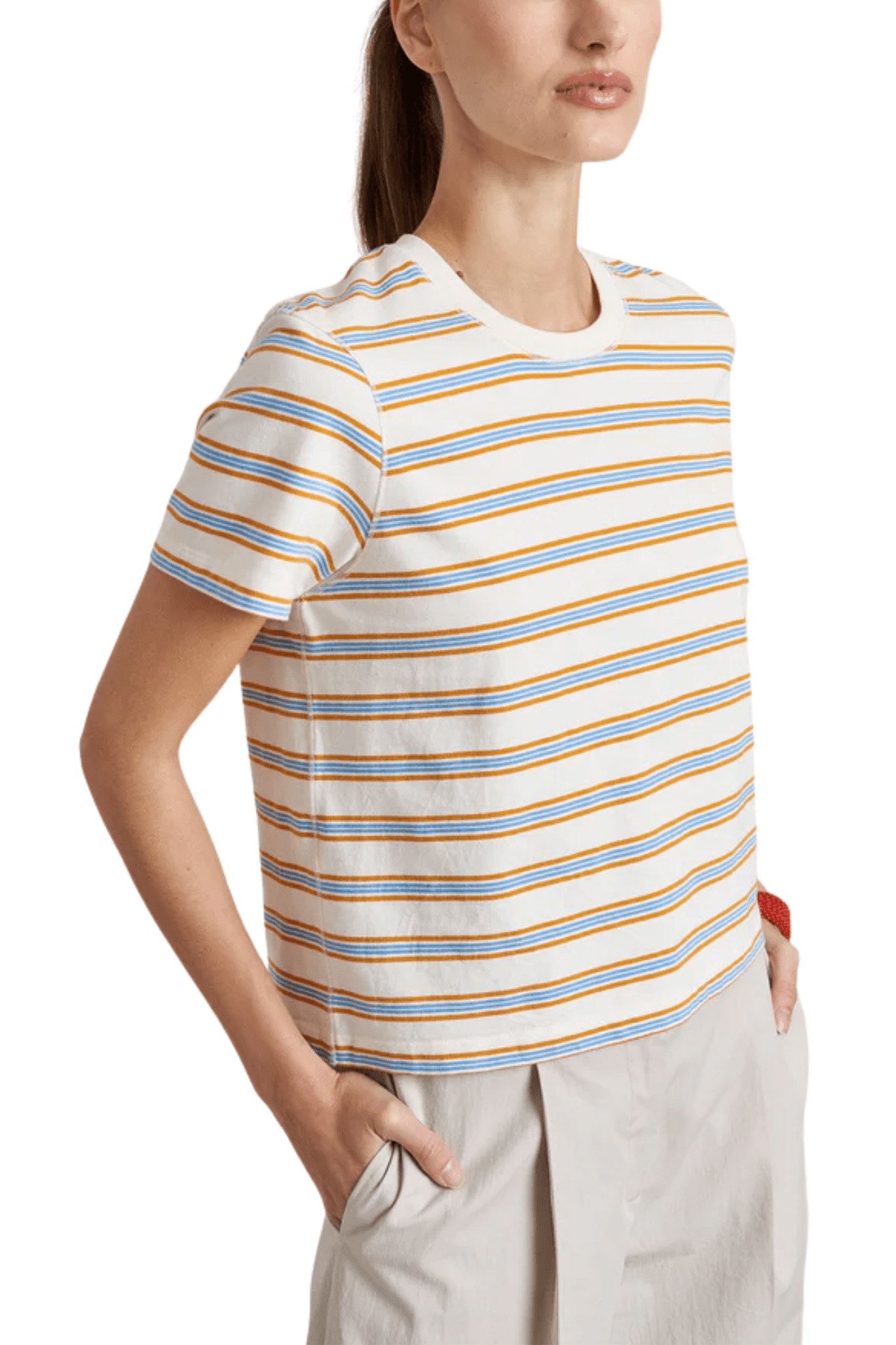 La Ligne Striped Mol Tee - Vermillion
