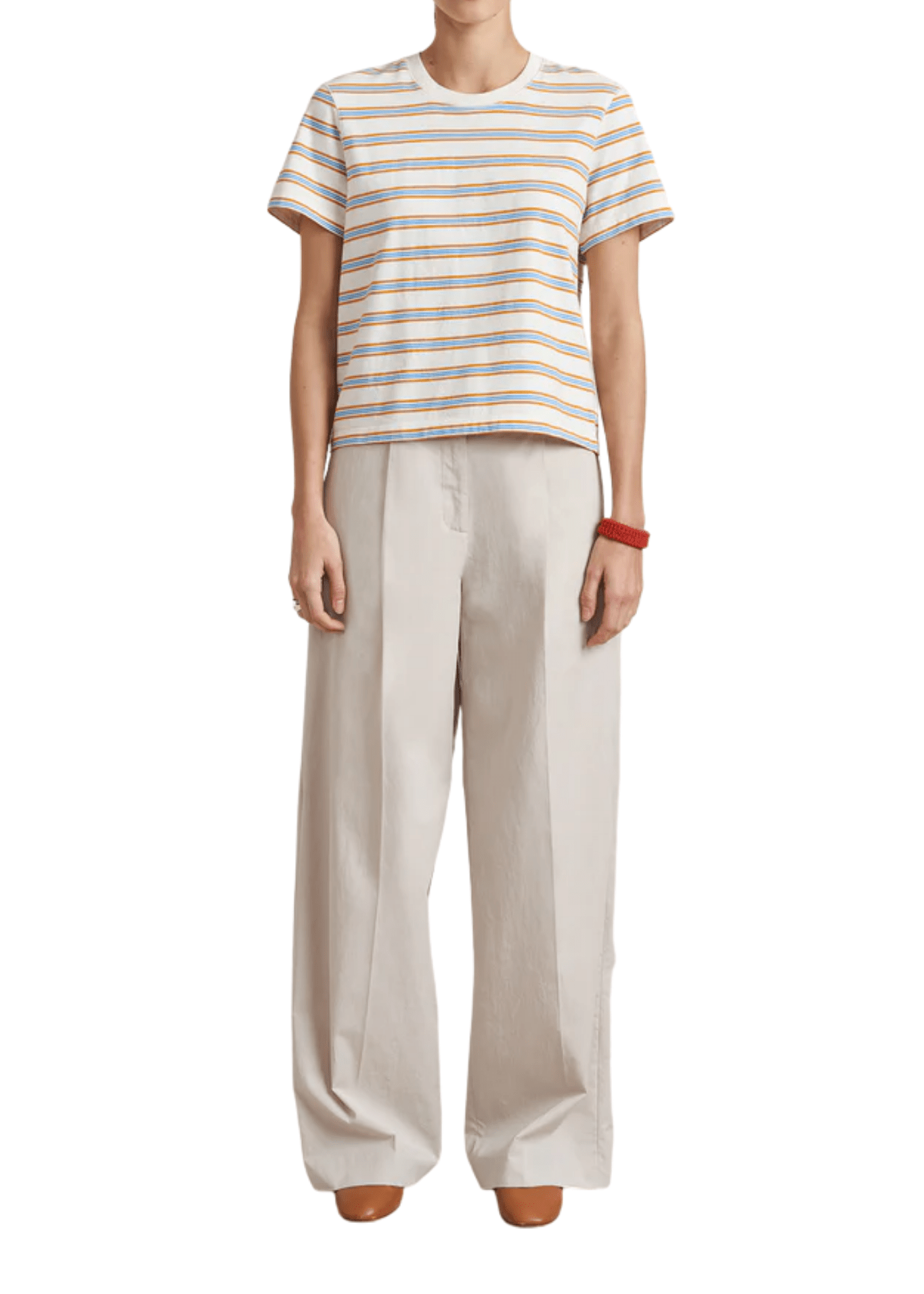 La Ligne Striped Mol Tee - Vermillion