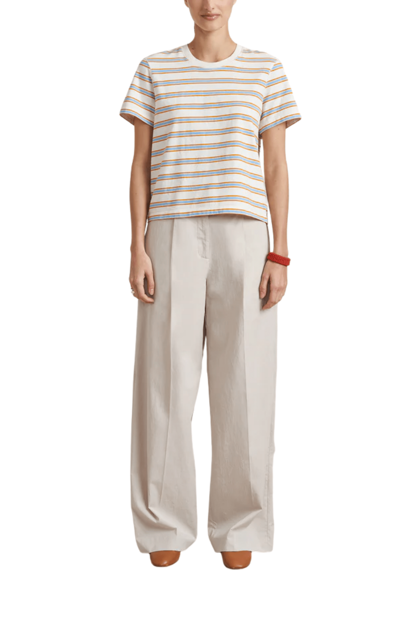 La Ligne Striped Mol Tee - Vermillion
