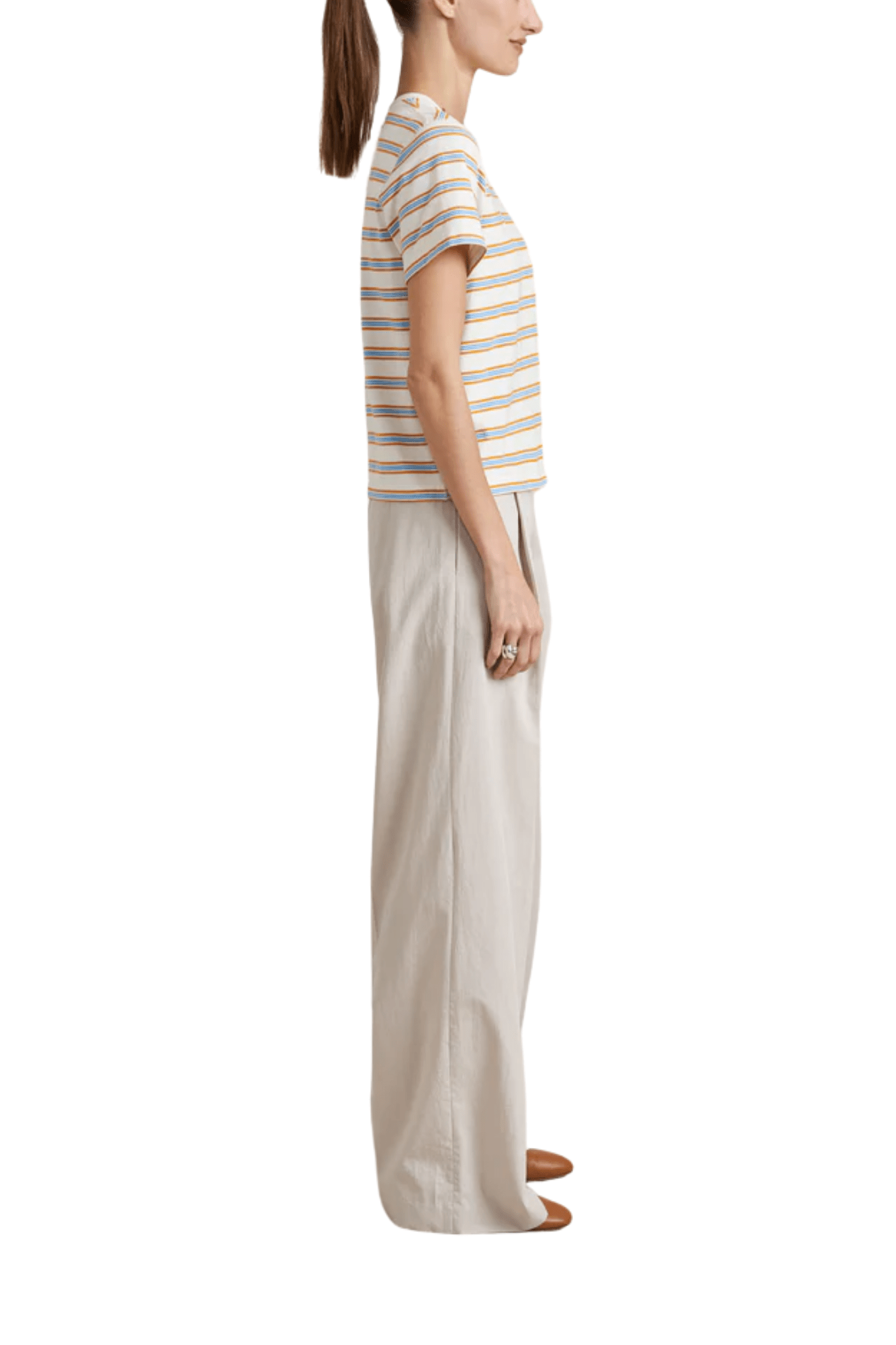 La Ligne Striped Mol Tee - Vermillion