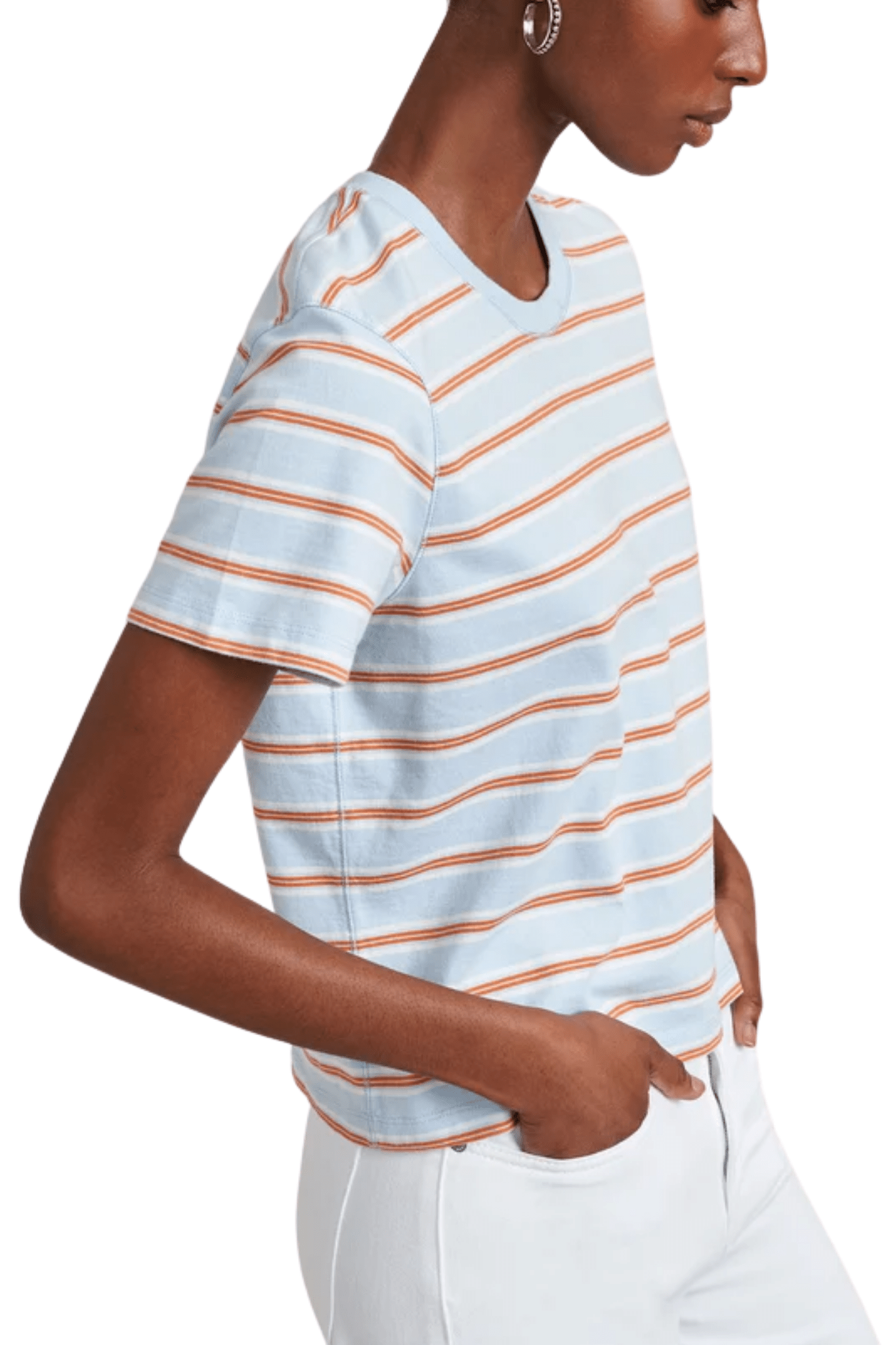 La Ligne Striped Mol Tee - Vermillion