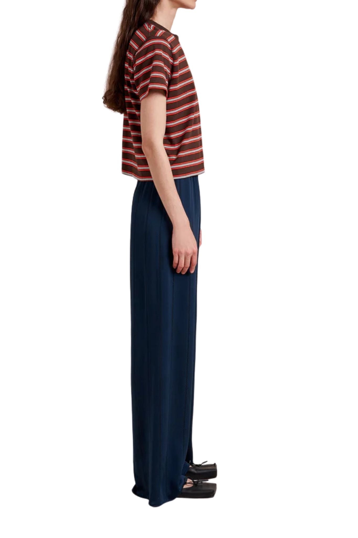 La Ligne Striped Mol Tee - Vermillion