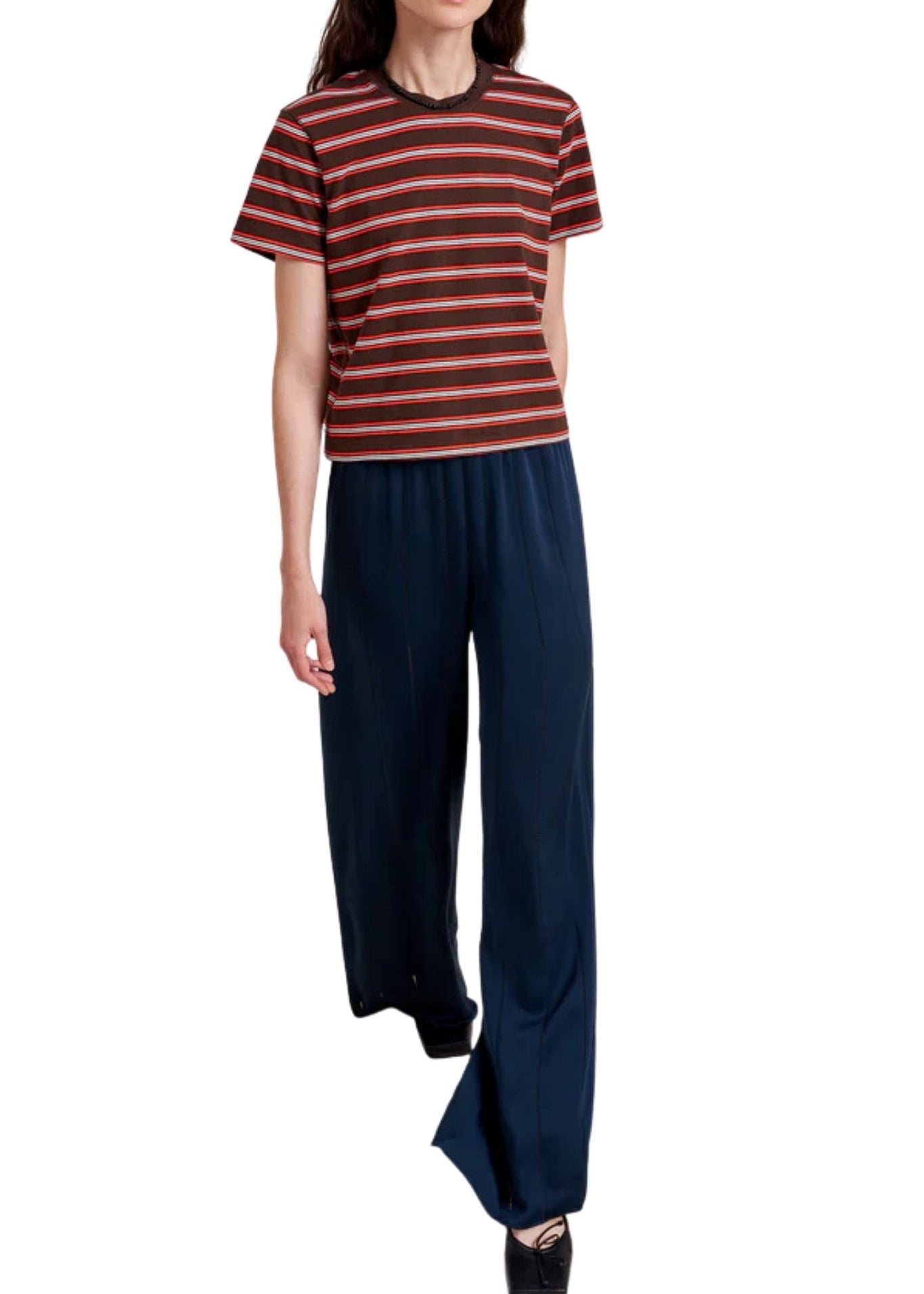 La Ligne Striped Mol Tee - Vermillion