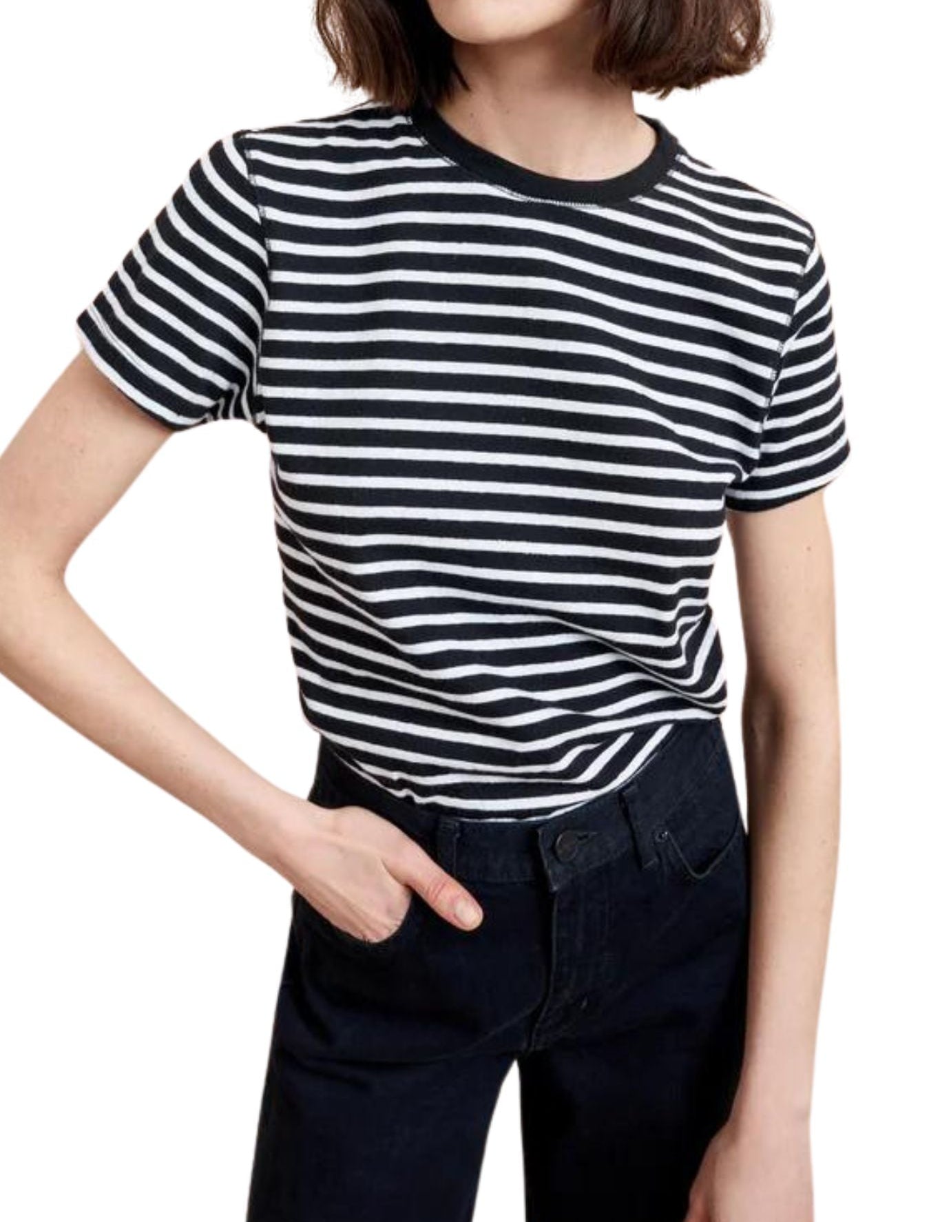 La Ligne Striped Molly Tee - Vermillion