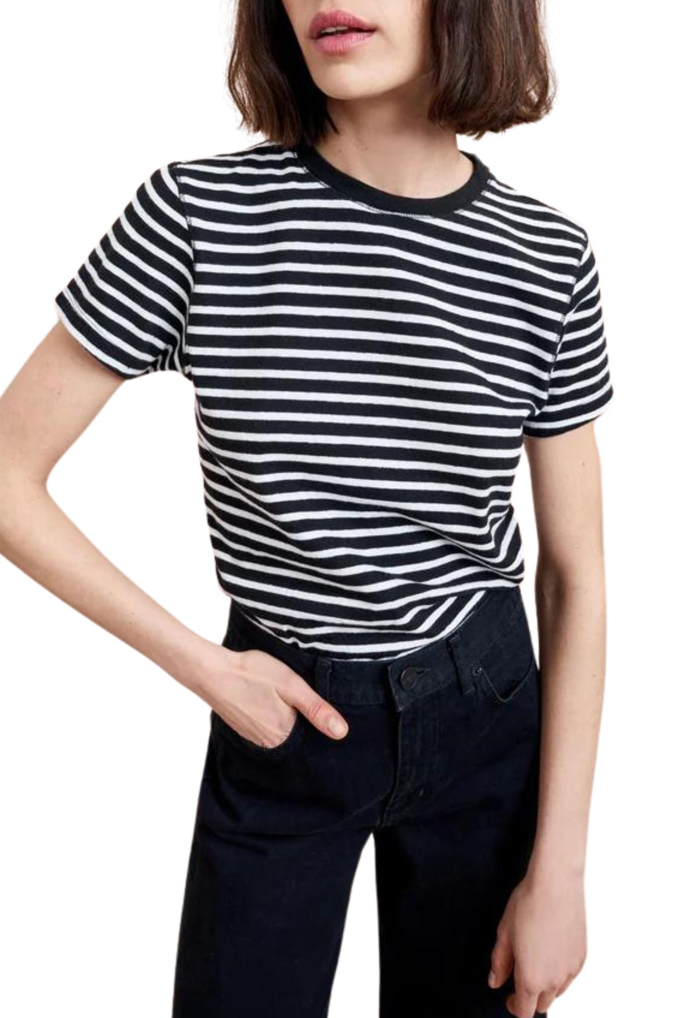 La Ligne Striped Molly Tee - Vermillion