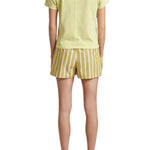 La Ligne Striped Poplin Shorts - Vermillion