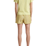 La Ligne Striped Poplin Shorts - Vermillion