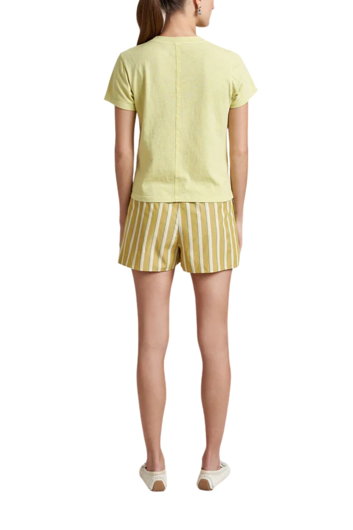 La Ligne Striped Poplin Shorts - Vermillion