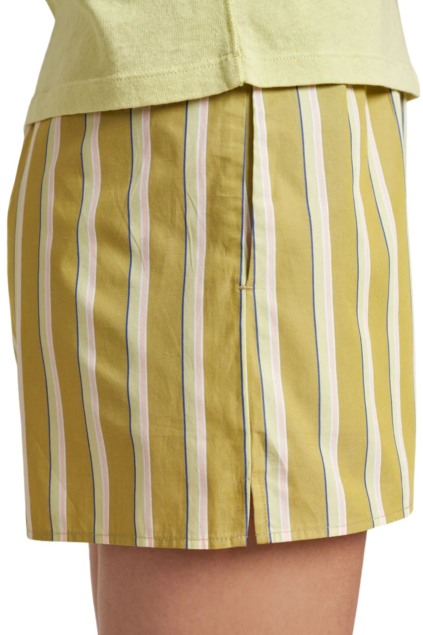 La Ligne Striped Poplin Shorts - Vermillion