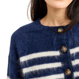 La Ligne Striped Teddy Cardigan - Vermillion