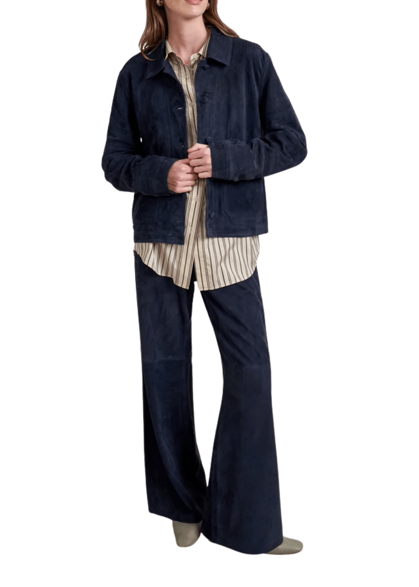 La Ligne Suede Cropped Val Jacket - Vermillion