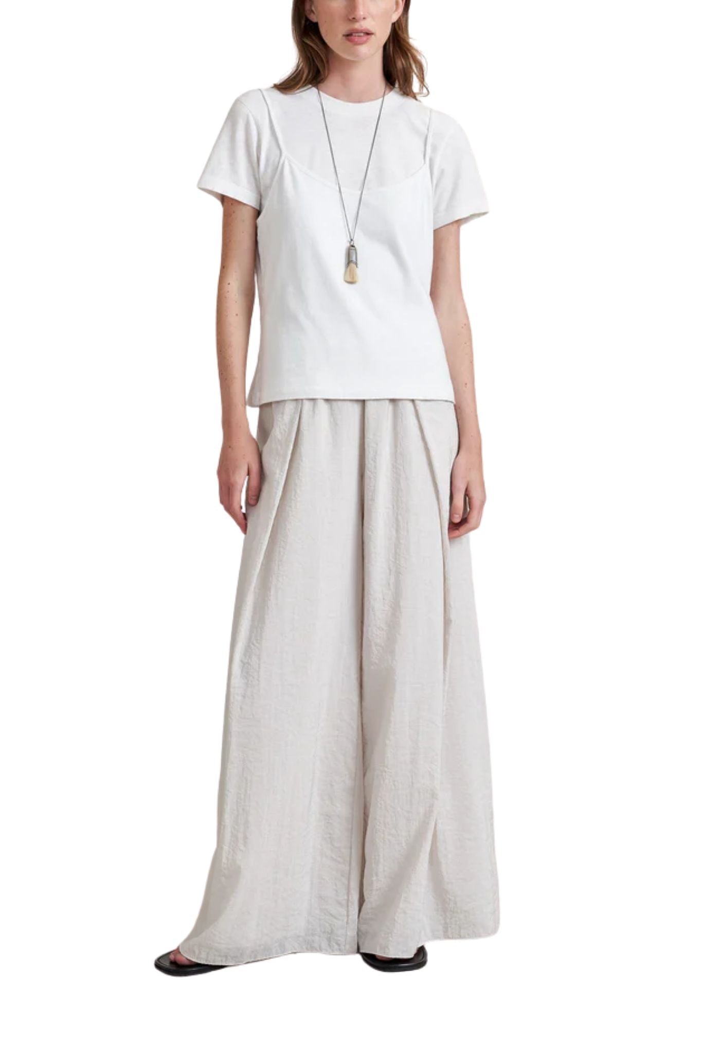 La Ligne Wide Leg Crosby Pant - Vermillion