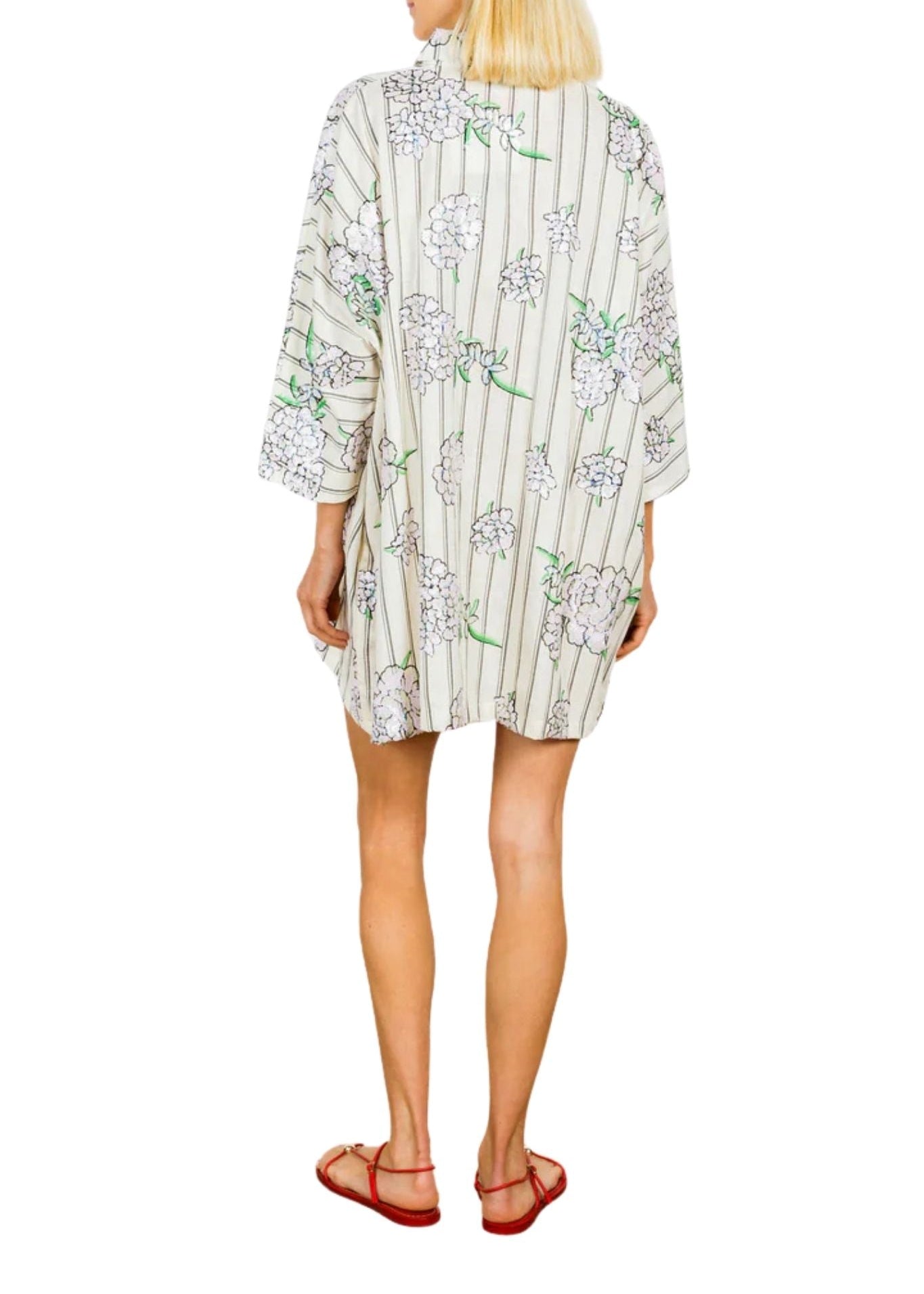 La Vie Ballet Sequin Hydrangea Mini Everyday Dress - Vermillion