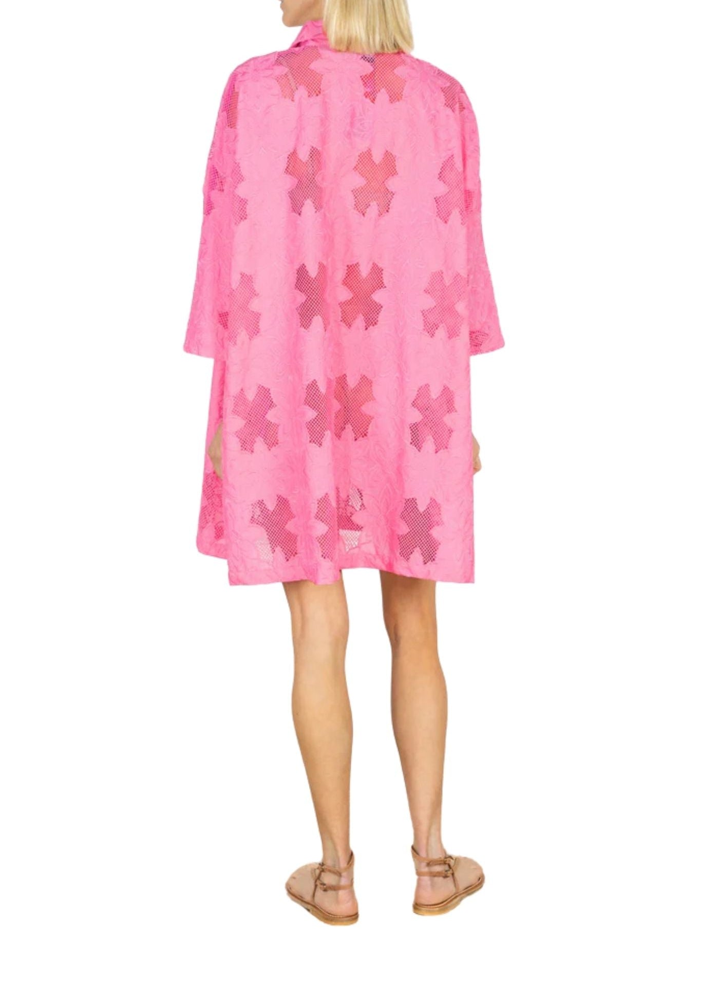 La Vie Cerise Grid Lace Mini Everyday Dress - Vermillion