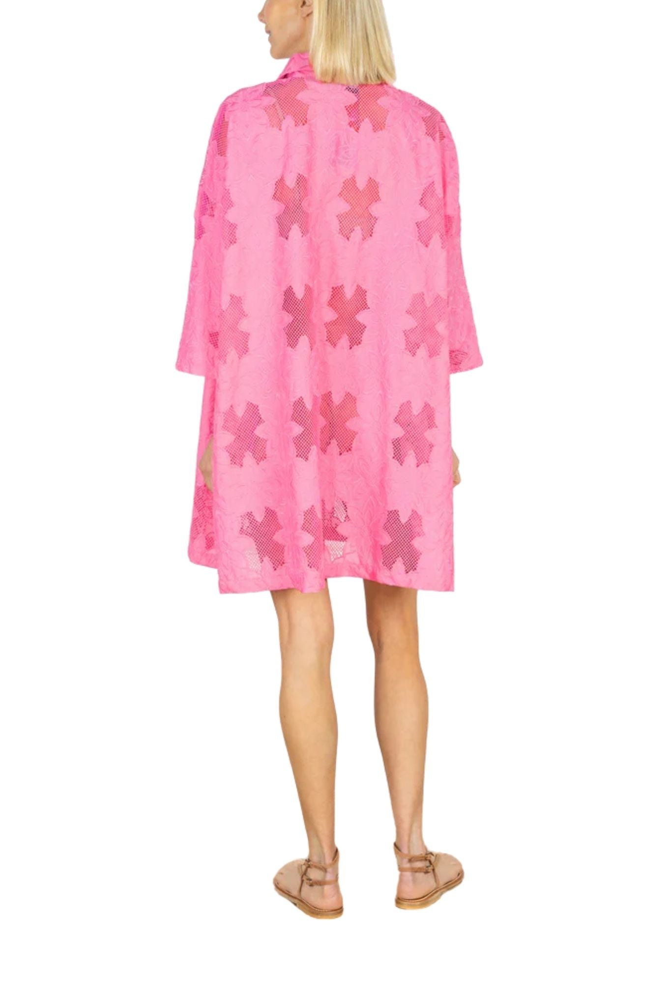 La Vie Cerise Grid Lace Mini Everyday Dress - Vermillion