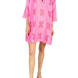 La Vie Cerise Grid Lace Mini Everyday Dress - Vermillion