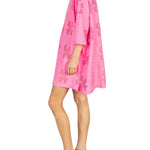 La Vie Cerise Grid Lace Mini Everyday Dress - Vermillion